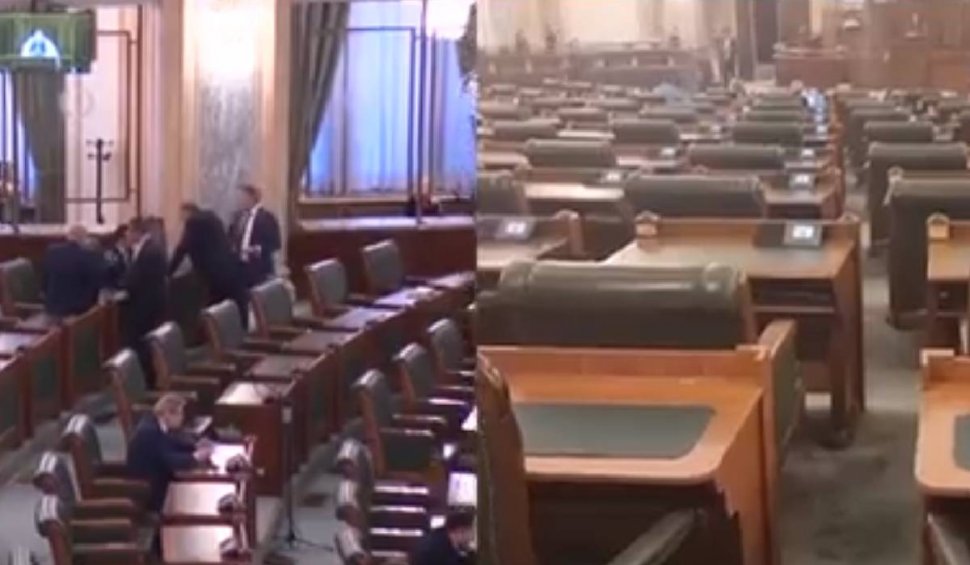 Fum în Parlamentul României. Senatorii sunt evacuați de urgență