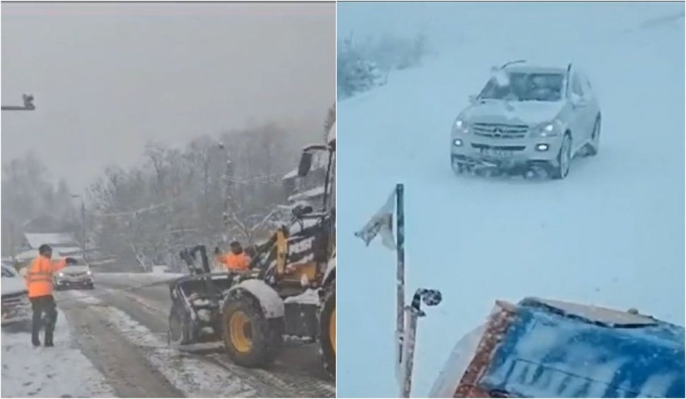 Furtuni de zăpadă în România. Acoperișuri smulse de vânt, accidente și străzi blocate