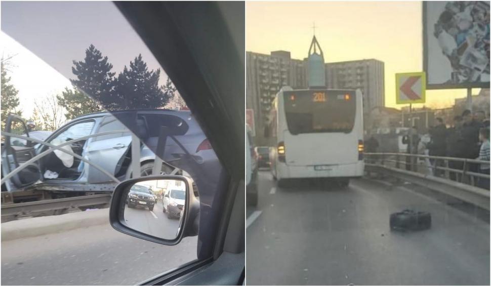 Circulația tramvaielor pe linia 41, reluată după mai bine de trei ore | Haos în traficul din Bucureşti, după un accident cu trei maşini la Podul Ciurel 877741