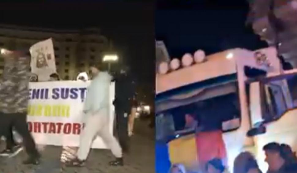 Protest în Bucureşti. Palatul Parlamentului, încercuit de tineri care susţin protestele fermierilor şi transportatorilor 880741