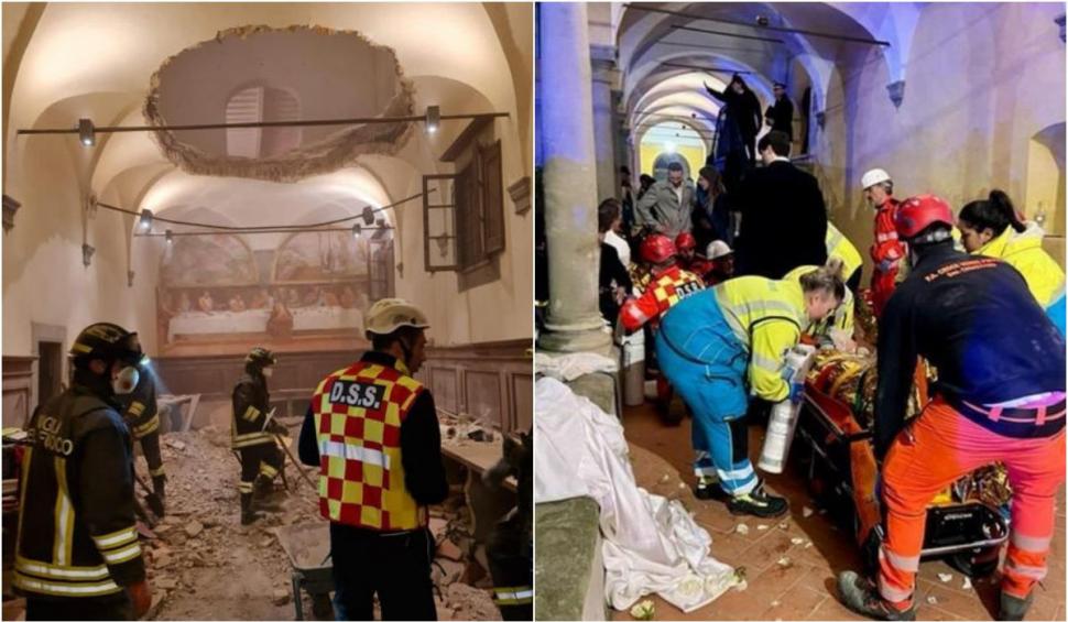 Podeaua unui restaurant s-a prăbușit în timpul unei nunți, în Italia. Zeci de oameni au ajuns la spital 880629