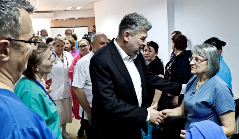 Premierul Marcel Ciolacu, vizită la Spitalul Universitar din Bucureşti înainte de întâlnirea cu liderii Sanitas, care ameninţă cu proteste