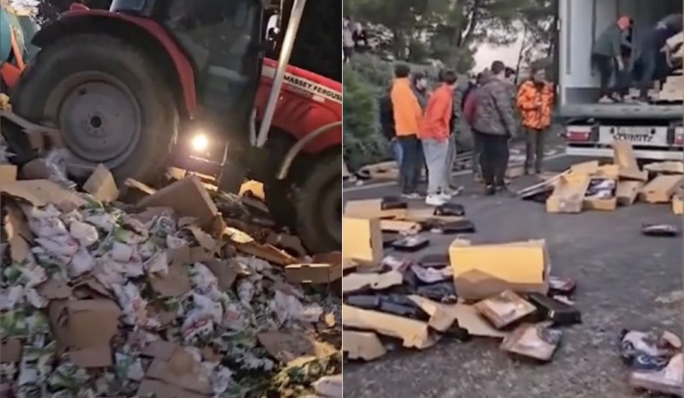 Reacția MAE, după ce camioanele cu carne din România au fost atacate de fermierii din Franța: "Continuăm dialogul cu autoritățile franceze"