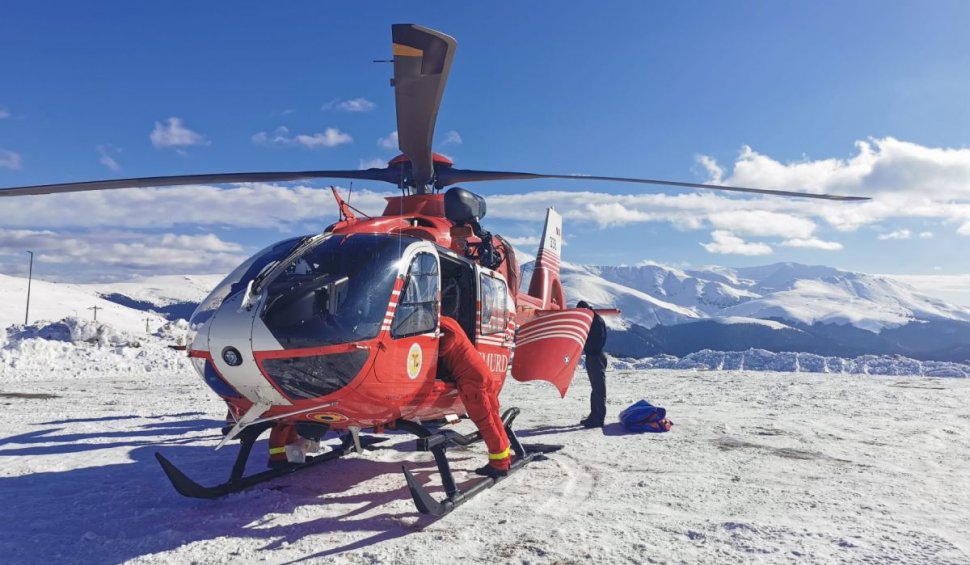 Cetățean german, accidentat la schi pe Muntele Mic. Elicopterul SMURD a fost solicitat de urgență