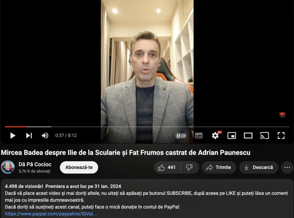 Videoclipuri cu Mircea Badea, furate și urcate pe un canal de YouTube. Antena 3 CNN și Mircea Badea reclamă acest furt 884941