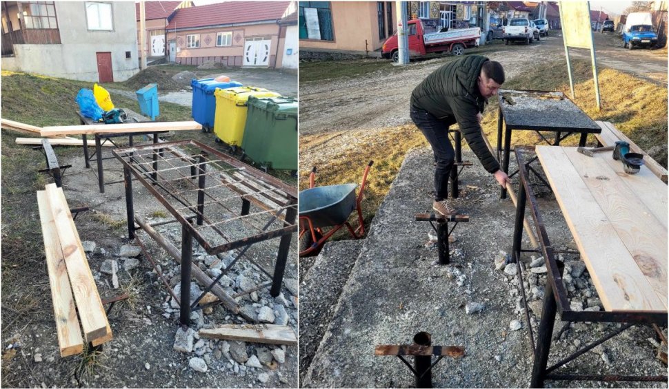 Bărbat, sancționat pentru că a reparat băncile din centrul unui sat din Caraș-Severin: ”Recunosc și regret fapta“