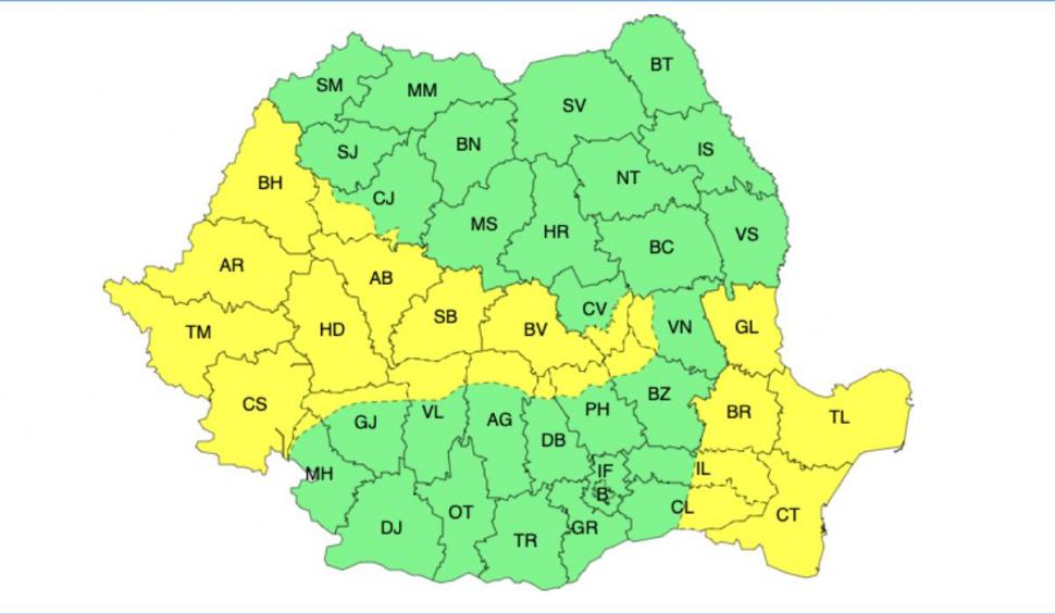 Avertizare meteo ANM în România! 24 județe sunt vizate de codul galben de vânt puternic 885902