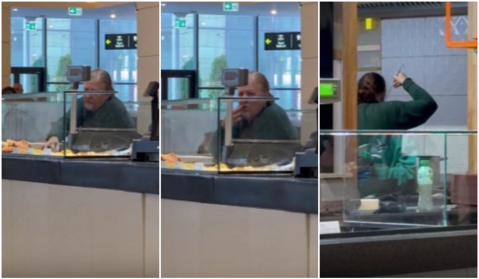 "Aşa facem toxiinfecţie" | Angajata unui restaurant dintr-un mall din Cluj, prinsă când degusta cu degetele din mâncarea clienților
