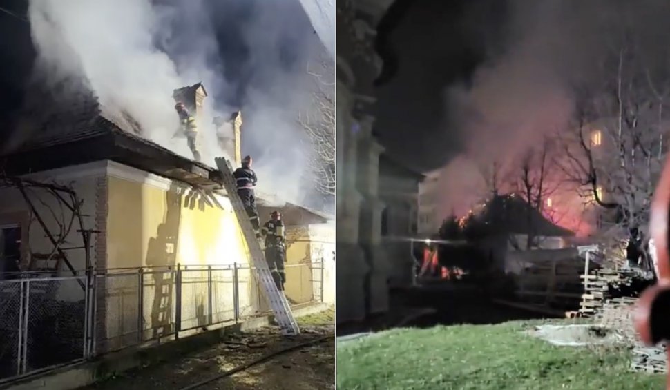 Incendiu la casa parohială a unei cunoscute biserici din Piatra Neamț. Intervenție de urgență a pompierilor
