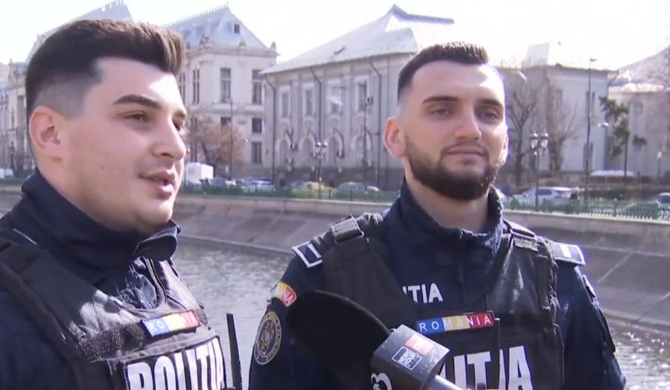 Poliţiştii din Bucureşti care au salvat o femeie căzută în Dâmboviţa: "Am reuşit să ne respectăm jurământul" 888879