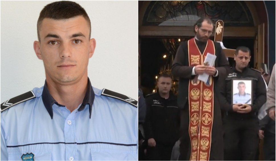 Radu, polițistul din Sibiu omorât în timp ce dirija traficul, a fost condus pe ultimul drum. Agenți din toată țara au venit la înmormântare