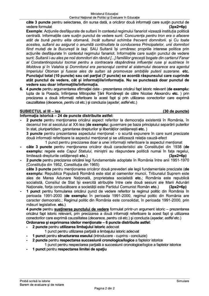 Barem simulare Bacalaureat 2024 la Istorie 890075