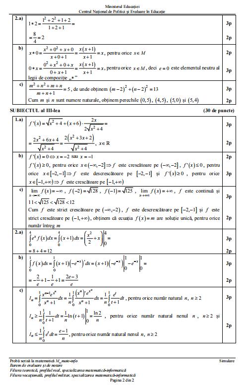 Barem simulare Bacalaureat 2024 la Matematică 890065