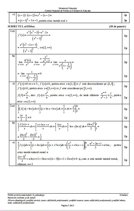 Barem simulare Bacalaureat 2024 la Matematică 890073
