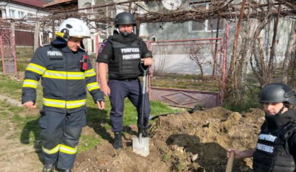 Descoperirea făcută de mai mulți muncitori din Vâlcea în timp ce săpau un şanţ. 12 persoane au fost evacuate din locuințe
