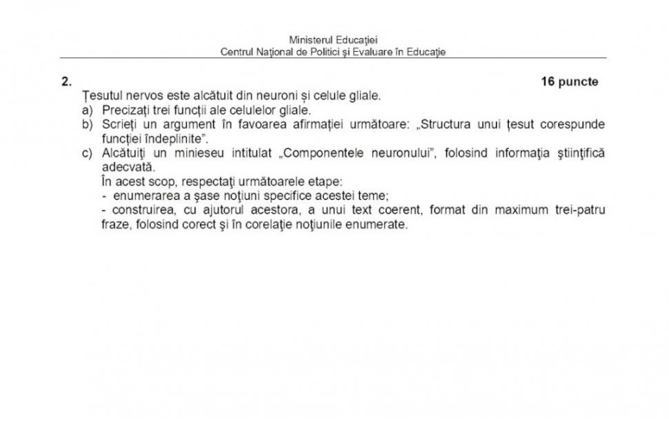 Subiectele la Biologie de la simulare Bacalaureat 2024 au fost publicate 890301