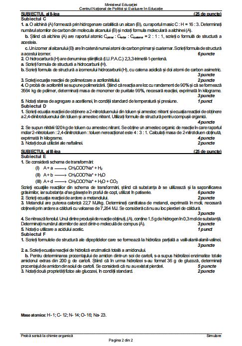 Subiectele la Chimie de la simulare Bacalaureat 2024 au fost publicate 890368