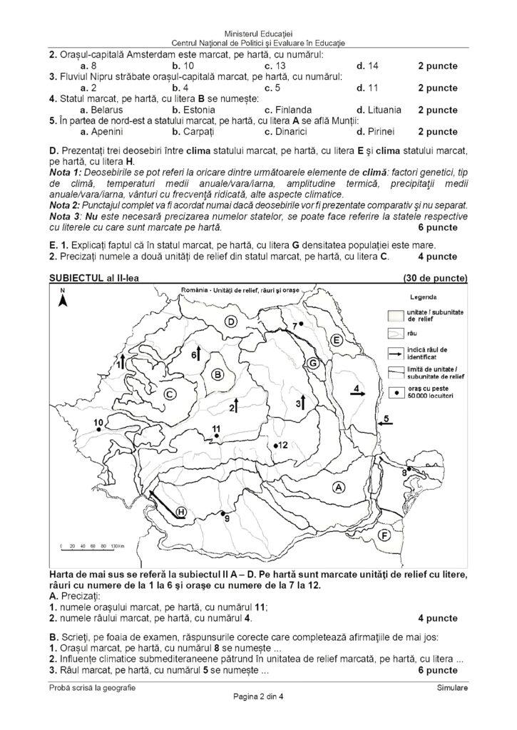 Subiectele la Geografie de la simulare Bacalaureat 2024 au fost publicate 890266