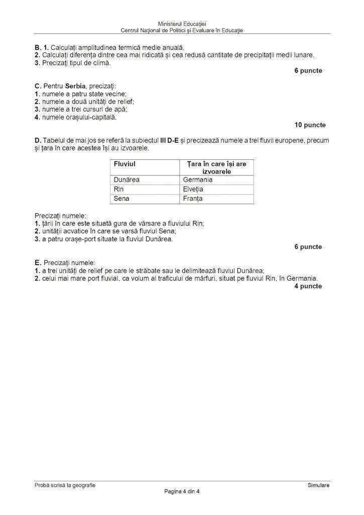Subiectele la Geografie de la simulare Bacalaureat 2024 au fost publicate 890267