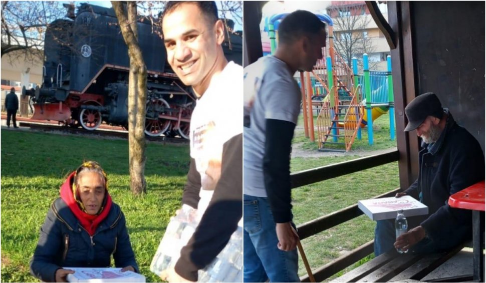 Gestul emoționant al unui tânăr orfan: A împărțit pizza gratis pe stradă și la o casă de bătrâni, în Cluj