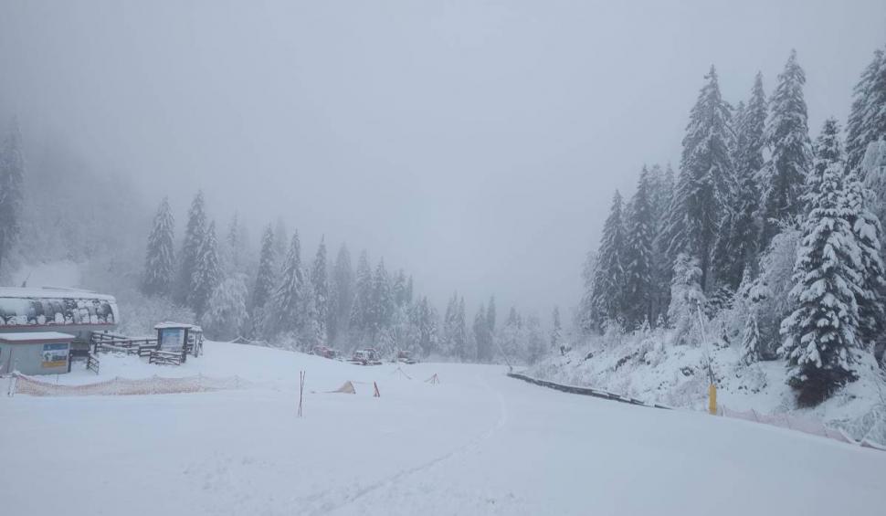 Ninge în Poiana Brașov. Stratul de zăpadă depus depășește 20 de centimetri 891543