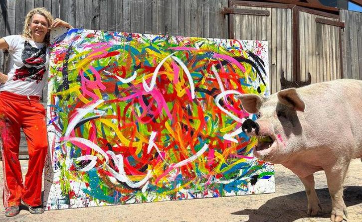 Pigcasso, purcica pictor, a murit: "Viaţa ei a făcut o diferenţă în lume" 892261