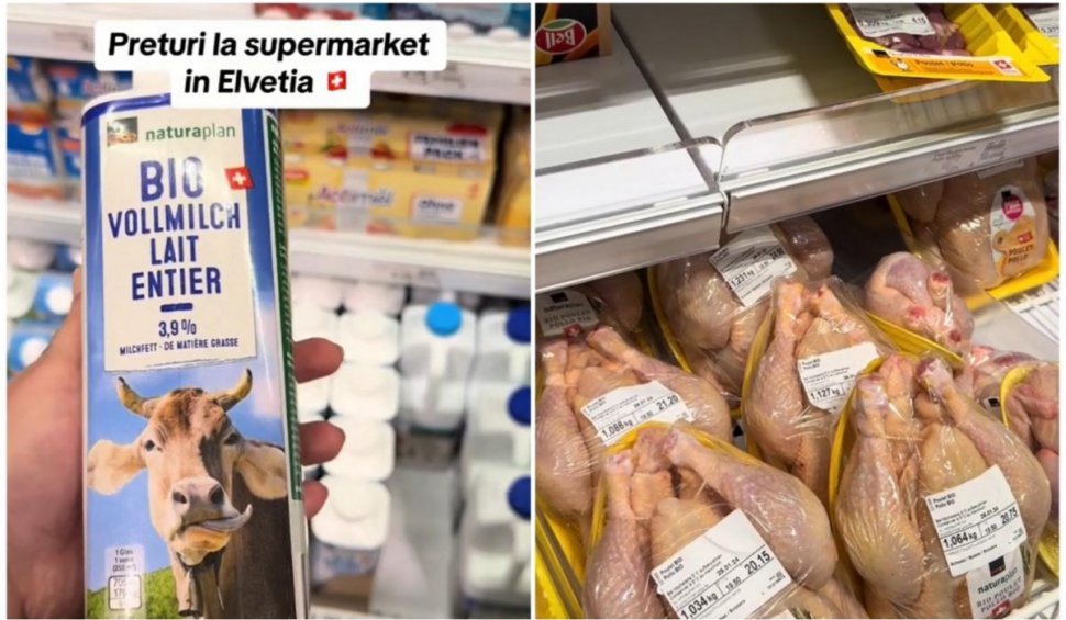 O româncă a arătat preţurile dintr-un supermarket din Elveţia. "Prețuri ca în România, dar salarii de pe altă planetă"