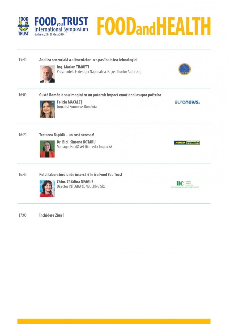 Food You Trust - Evenimentul cu sfaturi utile pentru siguranța alimentară. Director ICA: "Temele sunt de mare actualitate" 894260