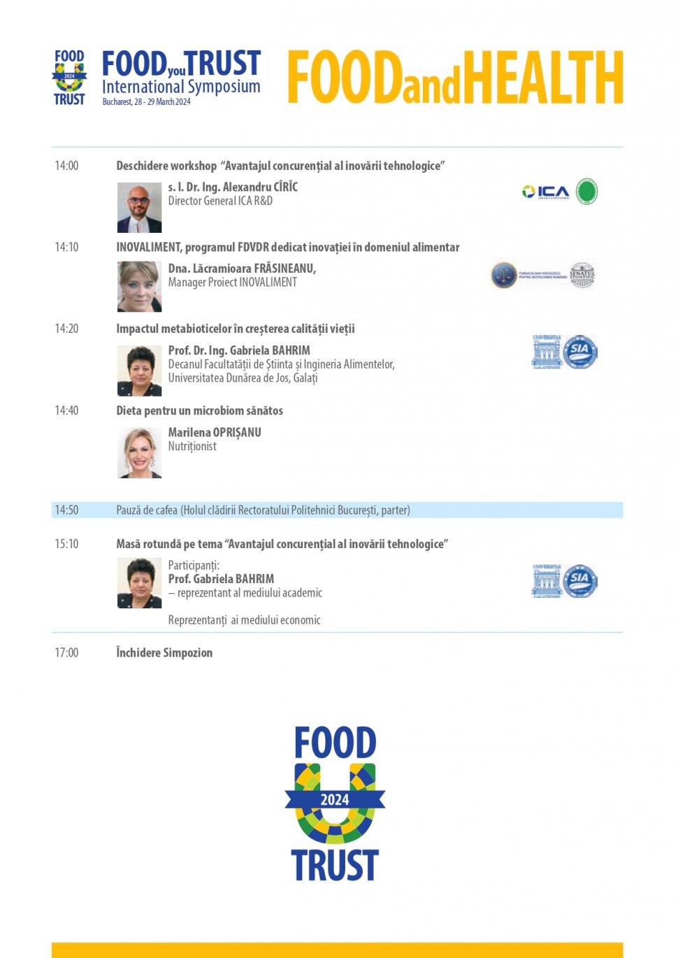 Food You Trust - Evenimentul cu sfaturi utile pentru siguranța alimentară. Director ICA: "Temele sunt de mare actualitate" 894262