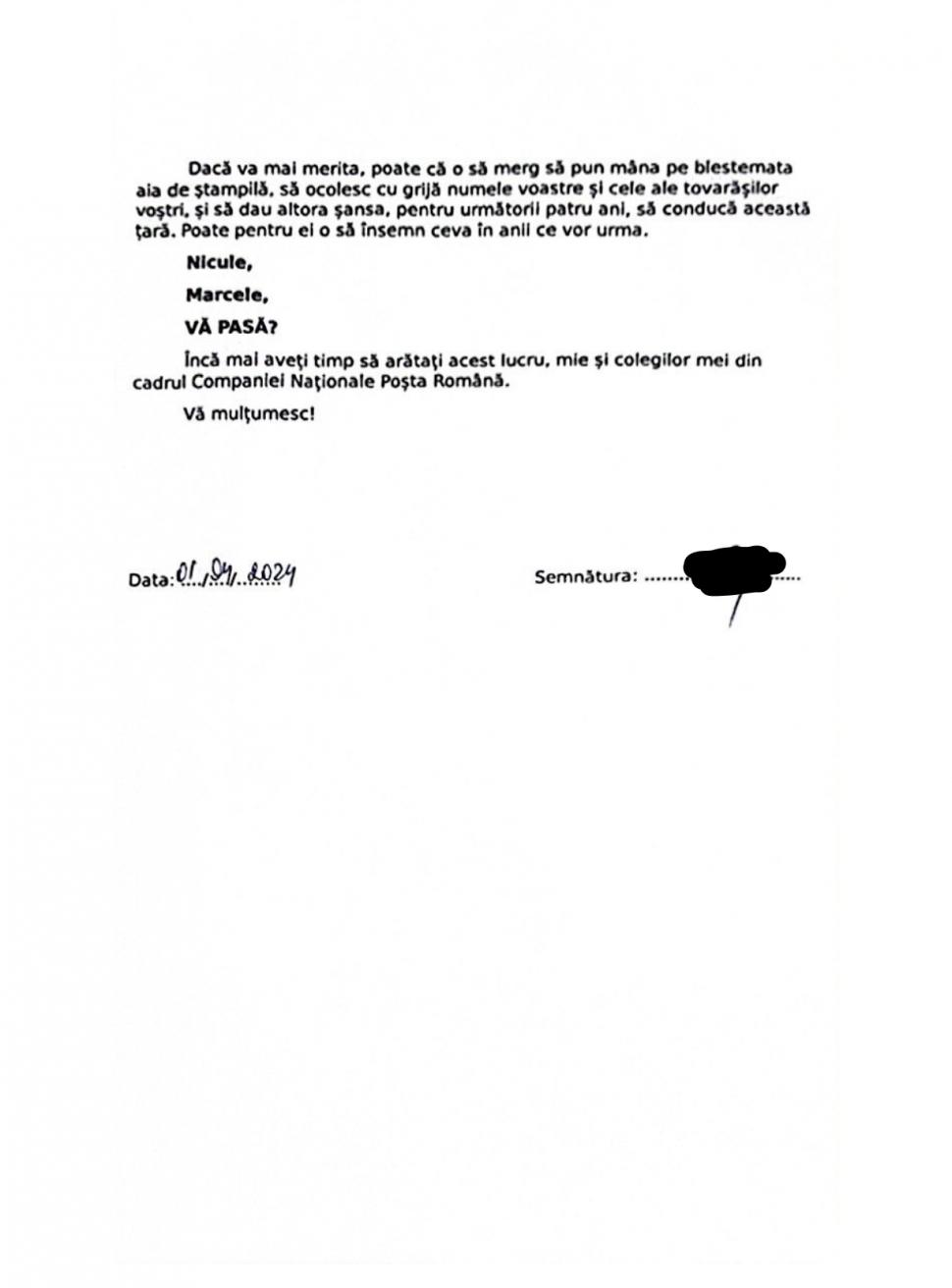 Greva angajaților de la Poșta Română se amplifică. Președintele SLPR: "Acţiunea se desfăşoară în mai mult de 30 de judeţe din ţară" | Scrisoarea poştaşilor: "Nicule, Marcele, vă pasă?" 895042