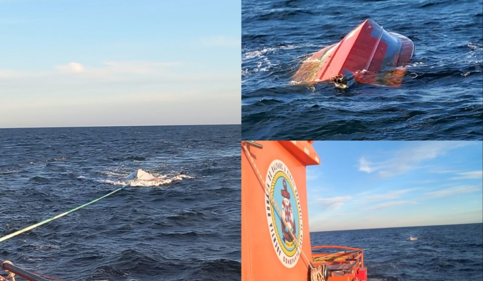 Barcă răsturnată în Marea Neagră, în apropiere de Tuzla. Nava SAR Artemis este în operațiune de căutare și salvare