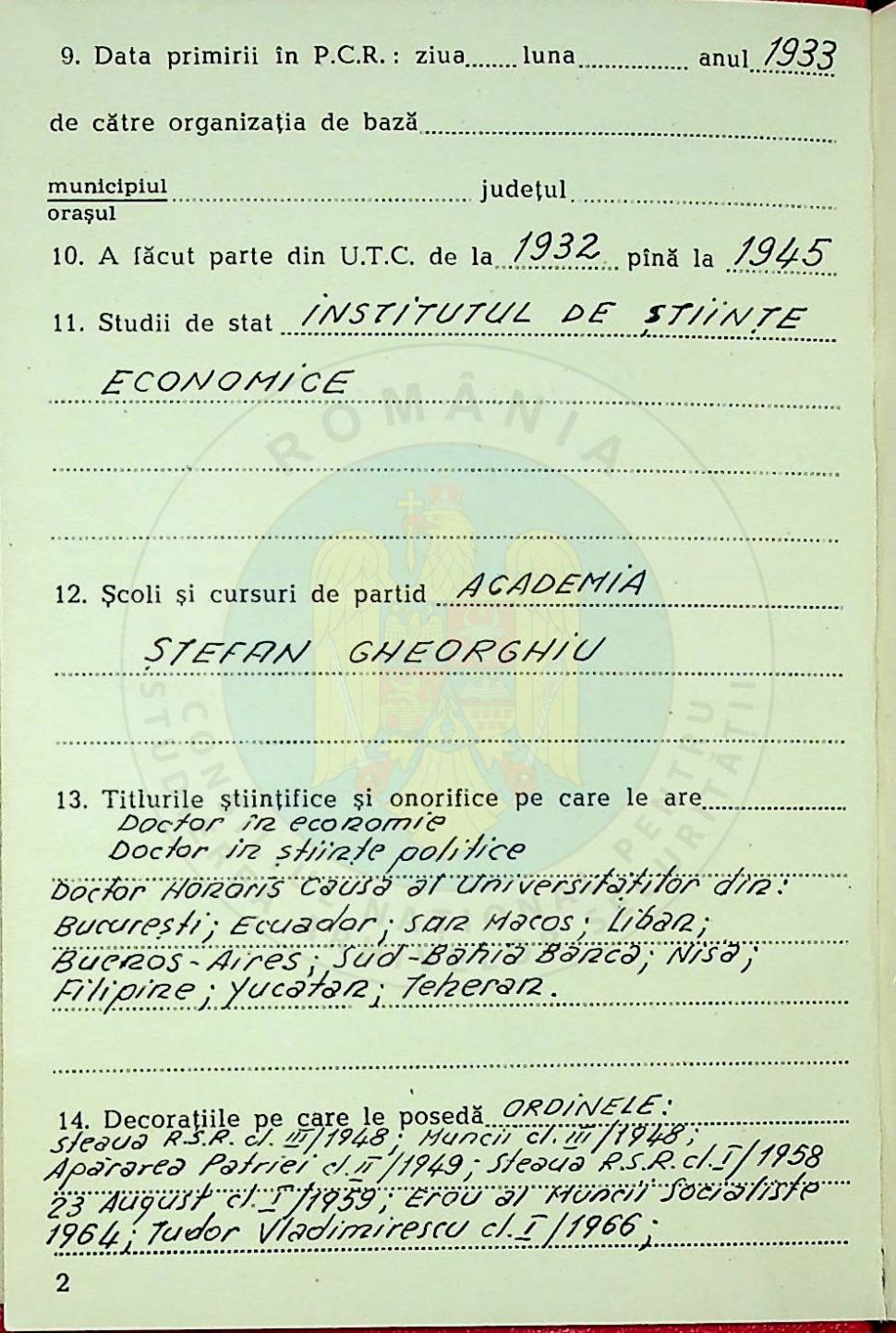 A fost publicat carnetul lui Nicolae Ceaușescu. Câte diplome de doctor avea | ”A fost ce-a vrut el” 895555