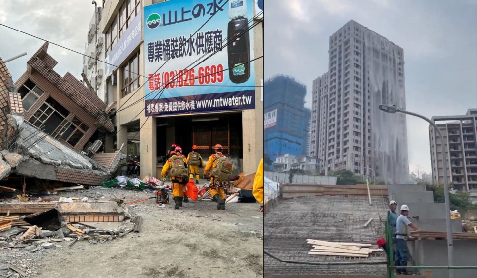 Momentul în care cutremurul puternic a lovit Taiwanul. Imagini cu clădirile care se prăbușesc și alunecările de teren, în timpul seismului de 7,4