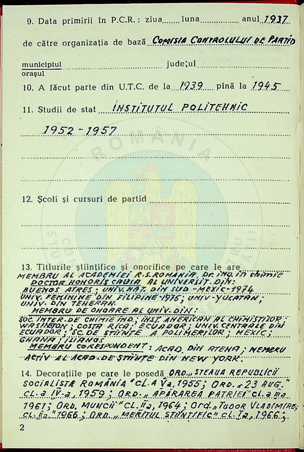 Imagini cu întâiul şi cel mai mare plagiat din istoria României. Cum a obţinut, de fapt, Elena Ceauşescu titlul de doctor inginer în chimie  895790