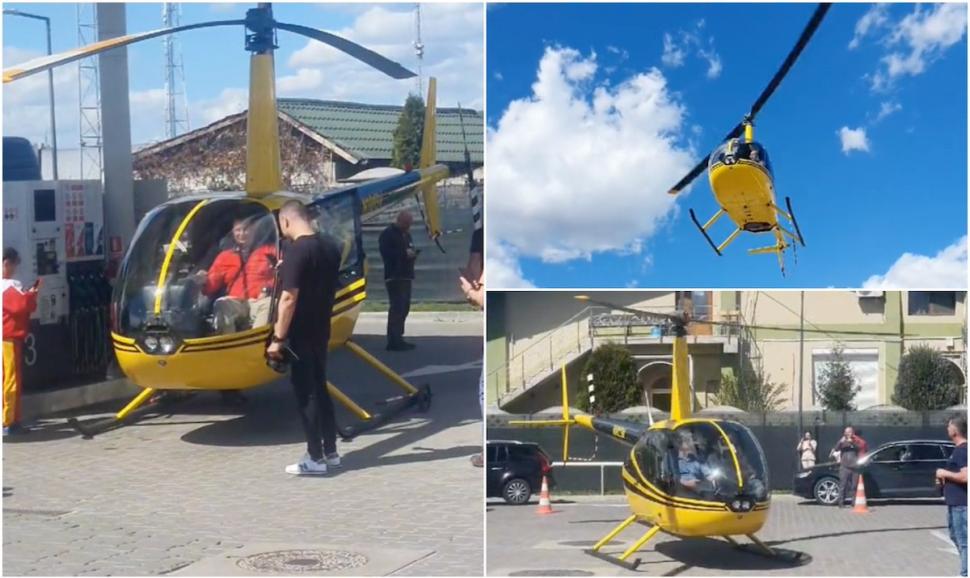 Pilotul care aterizează cu elicopterul în benzinării refuză să dea explicaţii. Autoritățile îl cercetează după ce "a alimentat" în Argeş şi Alba 895908