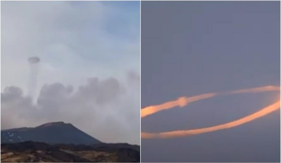 Fenomen misterios, extrem de rar, suprins în Italia. Imagini cu vulcanul Etna care aruncă "inele de fum” 896080