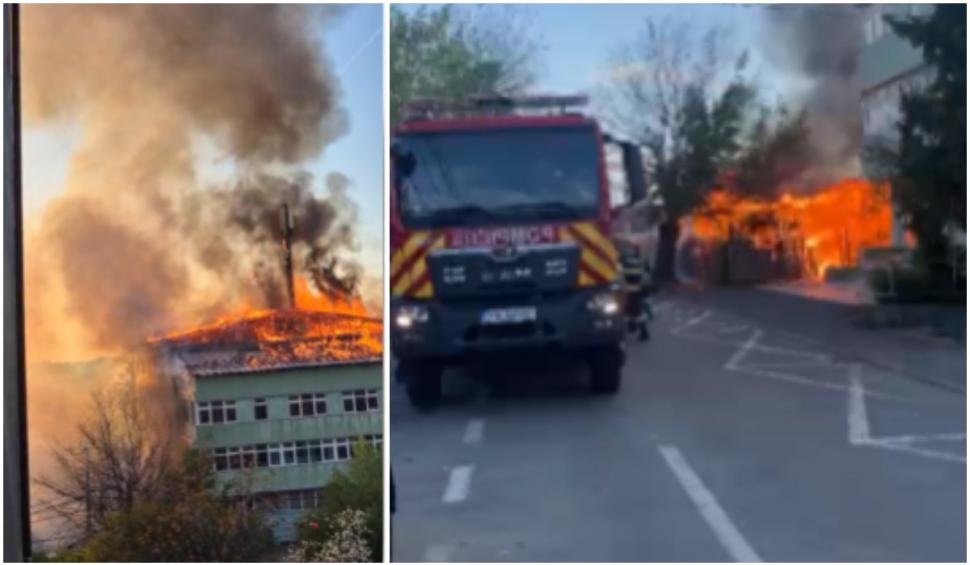 Incendiu violent în Bucureşti. Zeci de pompieri intervin 896191