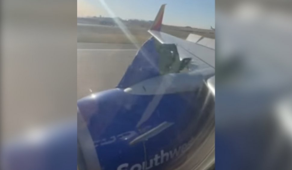 Incident pe aeroportul din Denver. Carcasa motorului unui avion Boeing 737-800 s-a rupt la decolare şi a lovit flapsul aripii. Autorităţile au demarat o anchetă