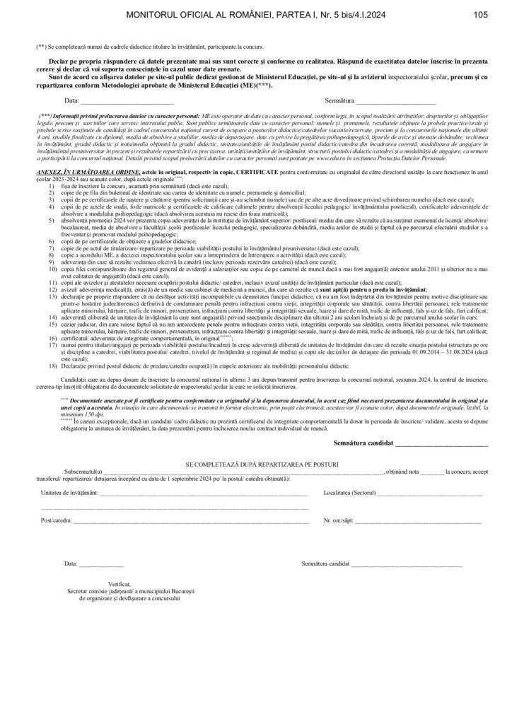 Titularizare 2024. Actele pe care trebuie să le conțină dosarul pentru înscrierea la concurs 896242