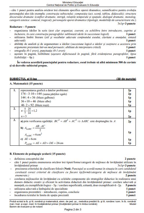 Modele de subiecte pentru Titularizare 2024 – învățători. Cerințe pentru proba scrisă și bareme de corectare 896433