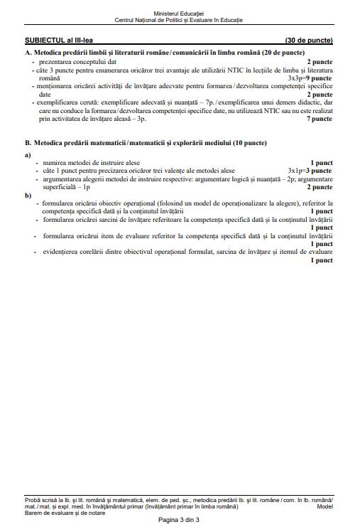 Modele de subiecte pentru Titularizare 2024 – învățători. Cerințe pentru proba scrisă și bareme de corectare 896435
