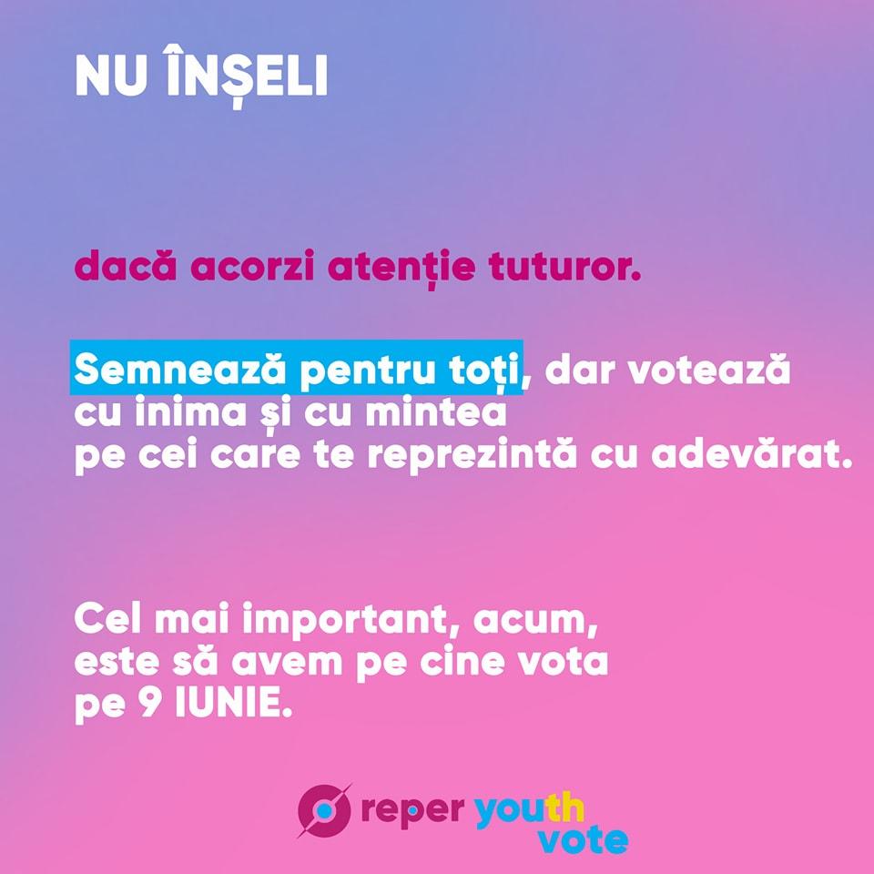 Mesaje politice controversate, transmise de organizația de tineret a REPER pentru mobilizarea la vot: "Nu înșeli dacă acorzi atenție tuturor” 897221