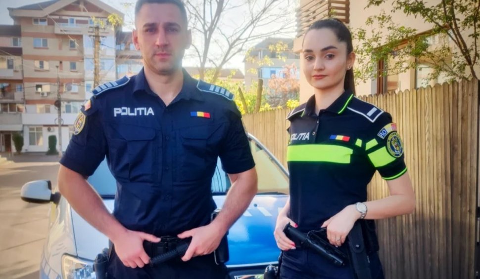 Ionuț și Bianca, doi polițiști din Argeș, au salvat o femeie, mamă a patru copii, după ce a căzut și s-a lovit puternic: ”Era inconștientă și respira greu”