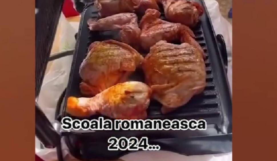 Momentul în care mai mulți elevi au încins grătarul în timpul orelor, în clasă: "Școala românească 2024" 898342