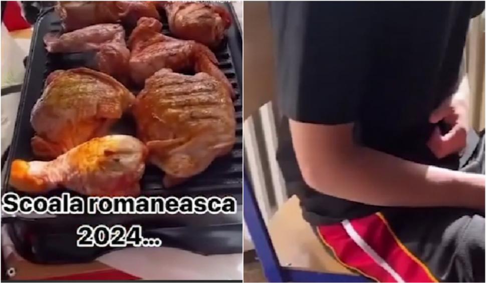 Momentul în care mai mulți elevi au încins grătarul în timpul orelor, în clasă: "Școala românească 2024" 898346