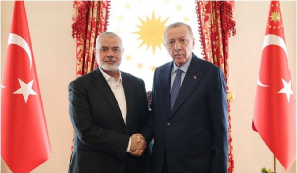 Recep Erdogan s-a întâlnit cu liderul Hamas la Istanbul. Turcia cere încetarea focului în Gaza