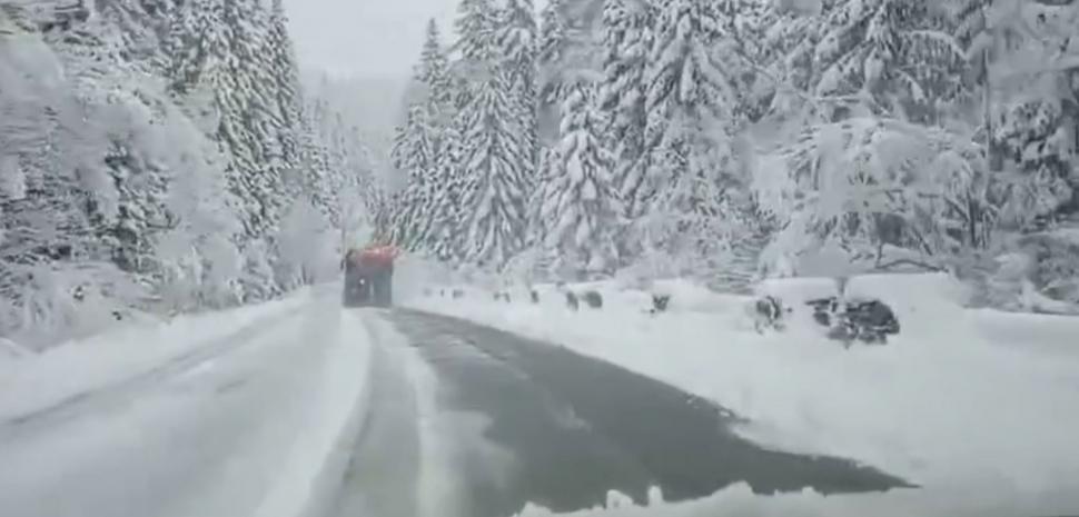 Ninge abundent în mai multe zone din ţară! Imagini cu zăpada care se aşterne spectaculos. Drumarii intervin cu utilajele de deszăpezire 898593