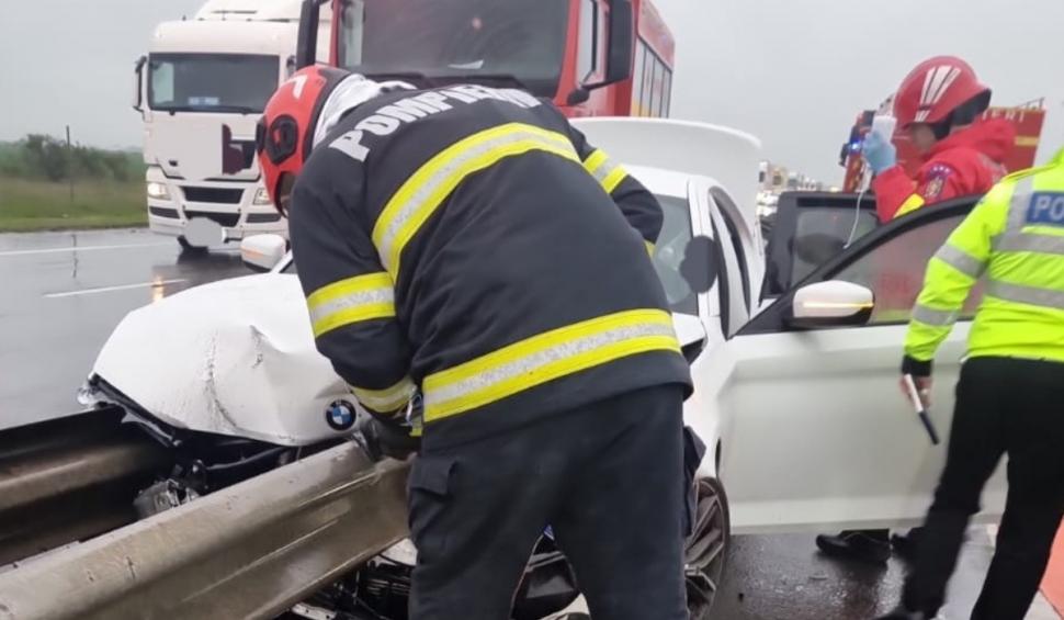 Accident mortal pe Autostrada A1. Un şofer şi-a pierdut viaţa în urma unui impact violent cu parapetul median 898919