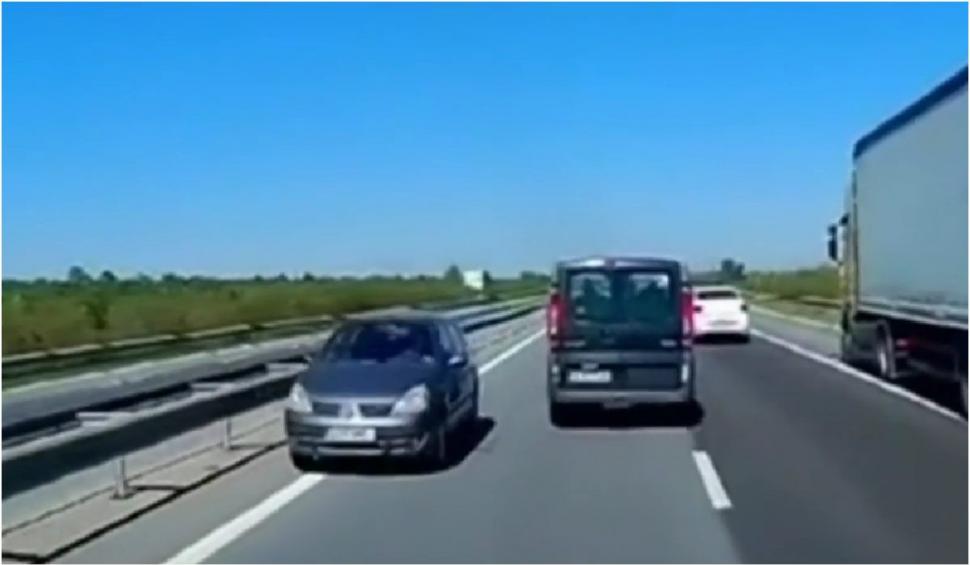 Șofer filmat în timp ce conducea pe contrasens, pe autostrada București-Pitești. Polițiștii au rămas surprinși când au văzut cine era la volan 899955