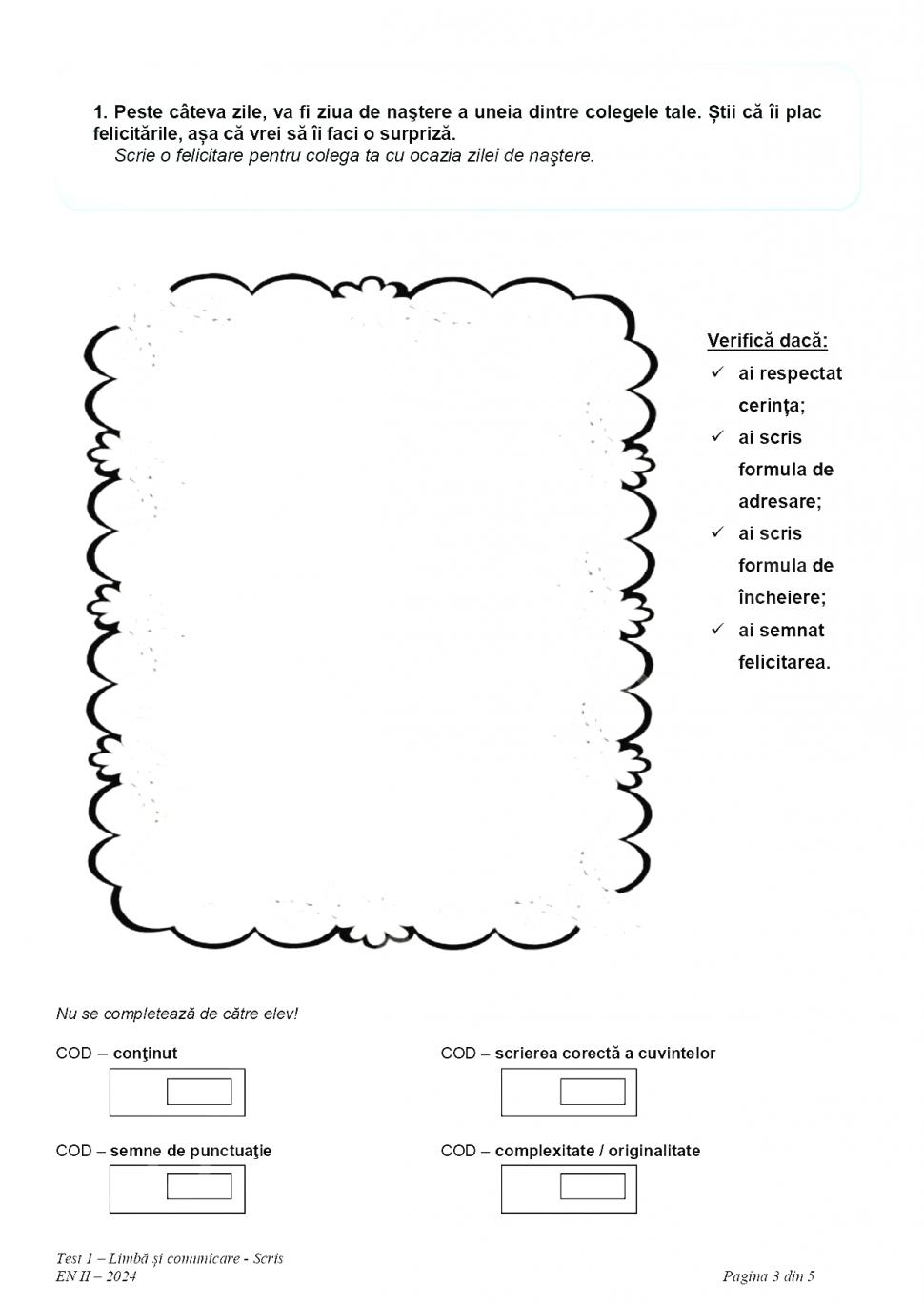 Subiectele la Limba română pentru Evaluare Națională 2024, clasa a II-a, au fost publicate 901962